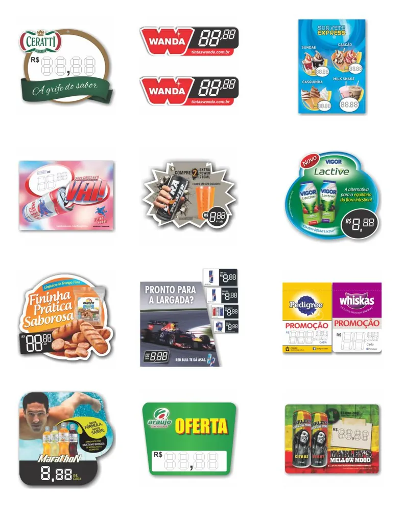 Precificadores e etiquetas de preço personalizadas