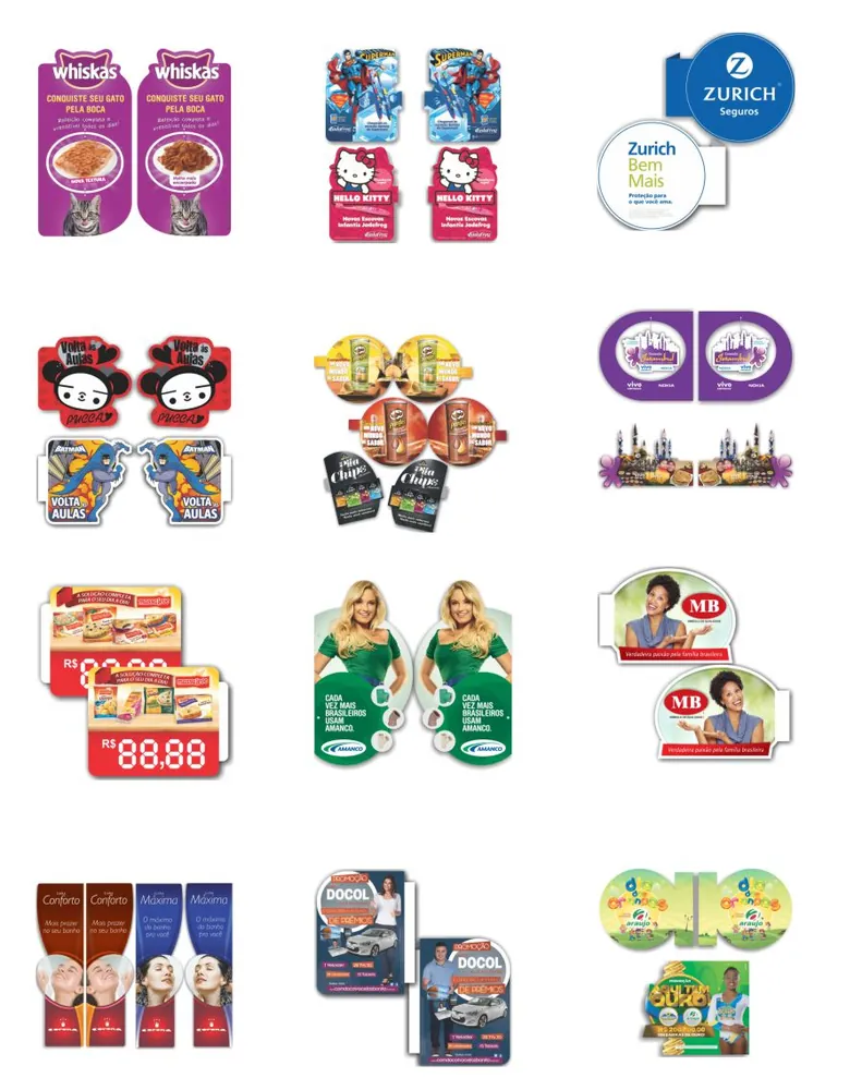 Stoppers de gôndola personalizados em diversos formatos